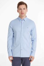 Camicia Tommy Hilfiger micro pois Azzurro  art. MW0MW29164C14