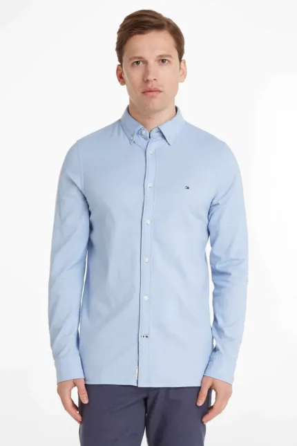 Camicia Tommy Hilfiger micro pois Azzurro  art. MW0MW29164C14