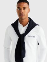 Polo Uomo Tommy Hilfiger 1985 Bianco regular fit a maniche lunghe cod MW0MW29527YBR - immagine 4