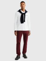 Polo Uomo Tommy Hilfiger 1985 Bianco regular fit a maniche lunghe cod MW0MW29527YBR - immagine 2