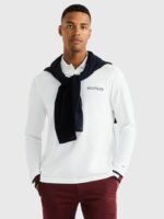 Polo Uomo Tommy Hilfiger 1985 Bianco regular fit a maniche lunghe cod MW0MW29527YBR