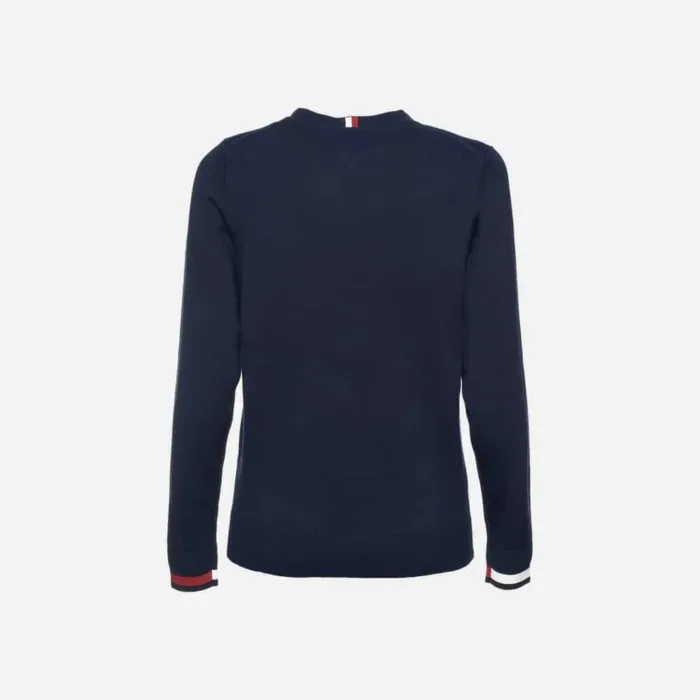 Pullover Uomo Tommy Hilfiger Blu con Logo Ricamato cod MW0MW29045DW5, foto 2 di 2