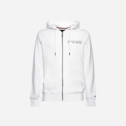 Felpa con cappuccio e zip Tommy Hilfiger Bianca art. MW0MW29326YBR