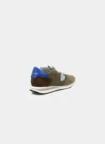 Sneakers Uomo Philippe Model in tela e camoscio Verde militare con Spoiler Blu elettrico art. TZLU W106 - immagine 2