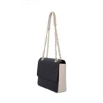 Borsa Pollini Heritage a tracolla o a spalla con catena Dorata, Nera con dettagli Avorio TE8405PP02Q11 - immagine 4