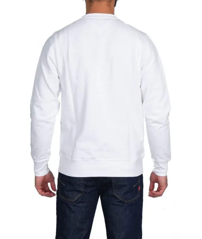 Felpa senza cappuccio Uomo Tommy Hilfiger Bianco con Logo cod. MW0MW29324YBR, foto 3 di 3