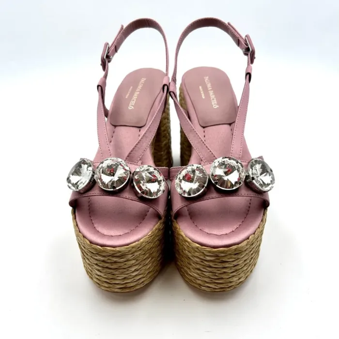 Sandali Paloma Barcelò Rosa con tacco in corda alto 10cm  e pietre 392355 EMILIE, foto 3 di 4