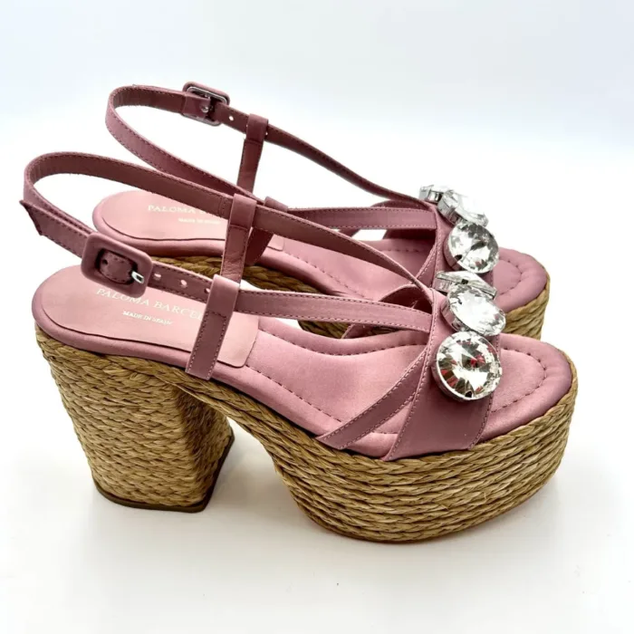 Sandali Paloma Barcelò Rosa con tacco in corda alto 10cm  e pietre 392355 EMILIE, foto 1 di 4