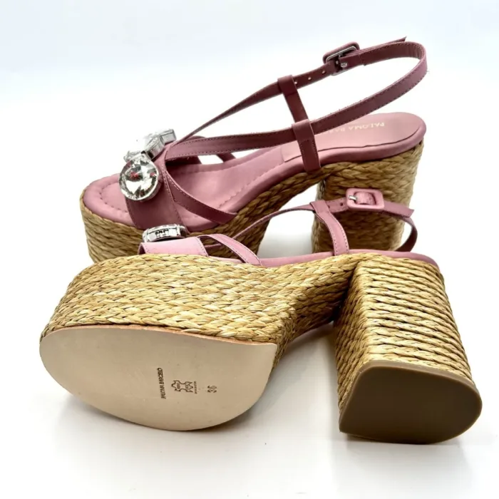 Sandali Paloma Barcelò Rosa con tacco in corda alto 10cm  e pietre 392355 EMILIE, foto 4 di 4