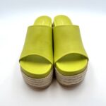 Sandali con zeppa in corda Paloma Barcelò  pelle Verde Lime alta 9cm Plateau 3cm art. 152327 SELENE - immagine 3