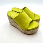 Sandali con zeppa in corda Paloma Barcelò  pelle Verde Lime alta 9cm Plateau 3cm art. 152327 SELENE - immagine 2