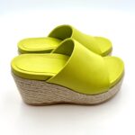 Sandali con zeppa in corda Paloma Barcelò  pelle Verde Lime alta 9cm Plateau 3cm art. 152327 SELENE