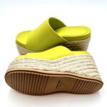 Sandali con zeppa in corda Paloma Barcelò  pelle Verde Lime alta 9cm Plateau 3cm art. 152327 SELENE - immagine 4