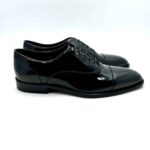Francesina Oxford Doucal's Uomo in pelle lucida vernice Nera con fondo Nero art 3164