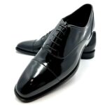 Francesina Oxford Doucal's Uomo in pelle lucida vernice Nera con fondo Nero art 3164 - immagine 5
