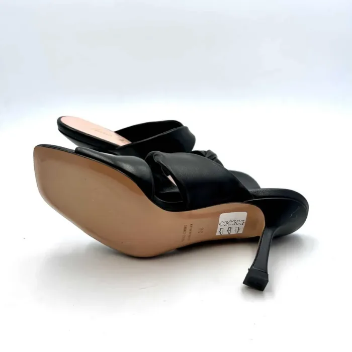 Sabot Mules Anna F in nappa Nera e tacco 8 cm art. 3417, foto 5 di 5
