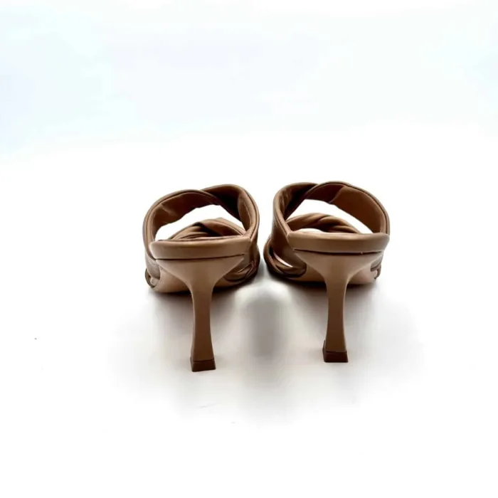 Sabot Mules Anna F in nappa Camelia e tacco 8 cm art. 3417, foto 5 di 5