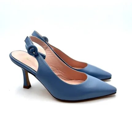 Decolletè Slingback Anna F in Nappa Cielo e tacco 8 cm art. 1302
