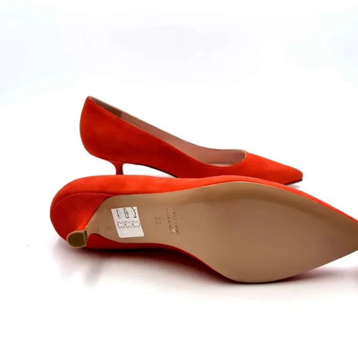 Decolletè Anna F in Camoscio Arancio Corallo e tacco 5 cm art. 7370, foto 5 di 5