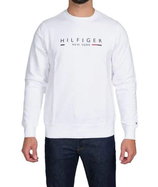 Felpa senza cappuccio Uomo Tommy Hilfiger Bianco con Logo cod. MW0MW29324YBR, foto 1 di 3