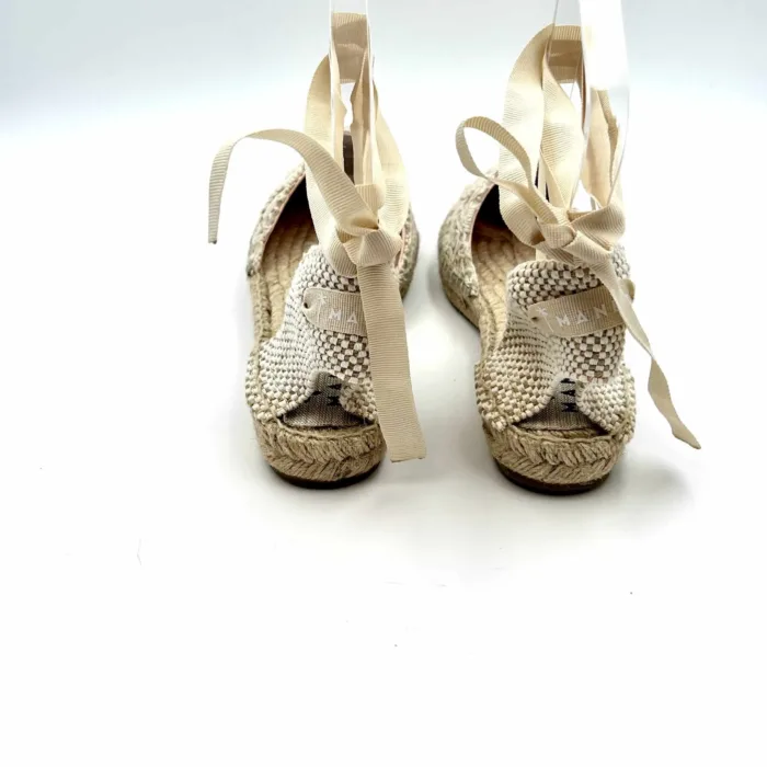 Espadrilles Valenciana Manebi con lacci in Cotone Crochet Natural Macramè, foto 4 di 5