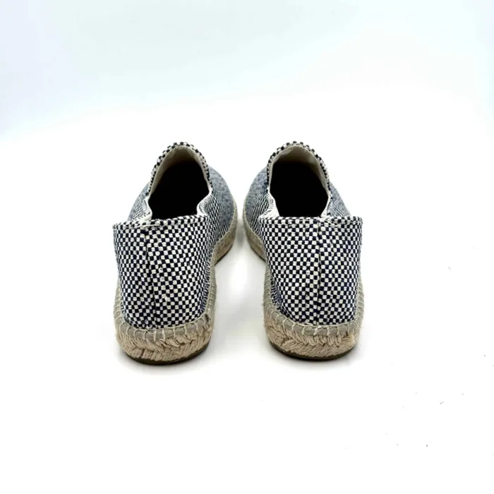 Espadrilles Uomo Recycled Cotton Navy Check flat Cannes Manebi, foto 4 di 4