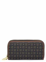 Portafoglio Pollini Donna Stampa Heritage Nero con dettagli Marrone con doppia zip art. TE9002PP02Q1100D