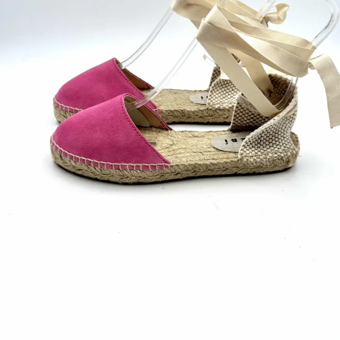 Espadrilles Valenciana Hamptons Manebi con lacci in camoscio Bold Pink Rosa, foto 2 di 5