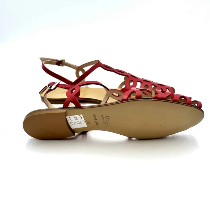 Sandalo Ragnetto Anna F in Pelle Rossa art 3628, foto 5 di 5