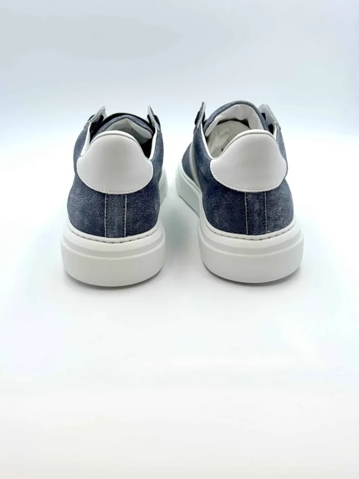 Sneakers Stokton Uomo in camoscio Blu denim art. 650, foto 4 di 5