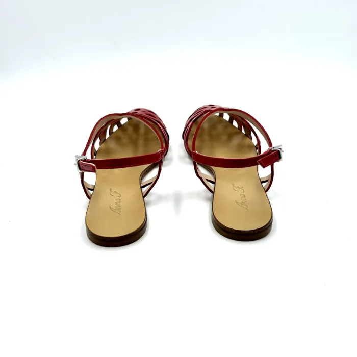 Sandalo Ragnetto Anna F in Pelle Rossa art 3628, foto 4 di 5
