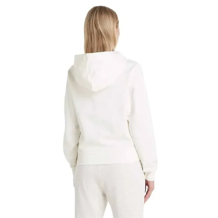 Felpa con cappuccio Donna Tommy Hilfiger Bianca con Monogramma TH applicato cod. WW0WW37441YBL, foto 2 di 3