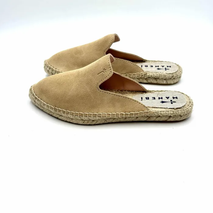 Espadrilles Soft Suede Mules Manebi in camoscio Champagne Beige, foto 2 di 5