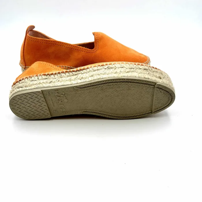 Espadrilles Double Sole Manebi 4cm in camoscio Sunset Orange Arancione, foto 5 di 5