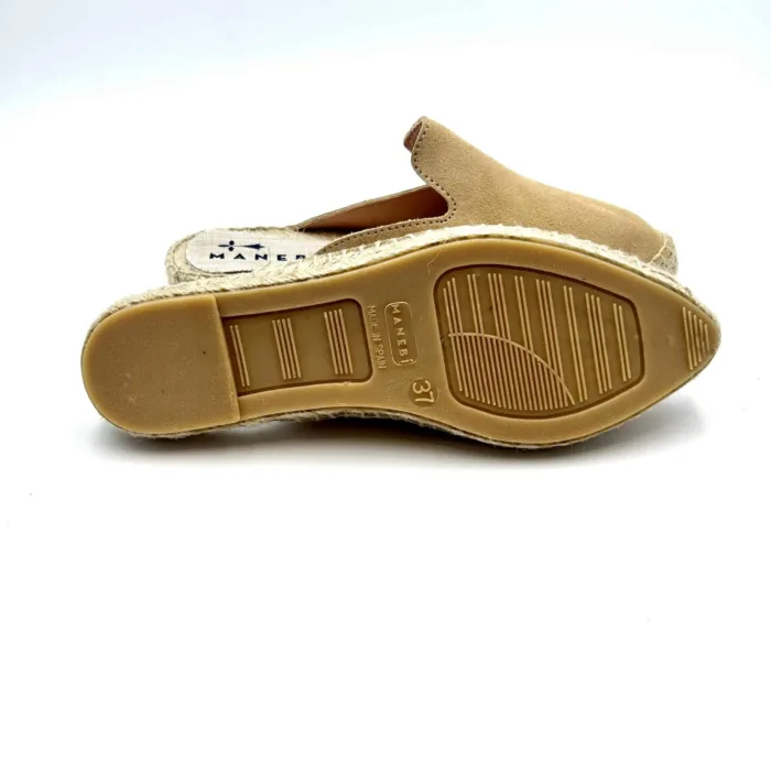 Espadrilles Soft Suede Mules Manebi in camoscio Champagne Beige, foto 5 di 5