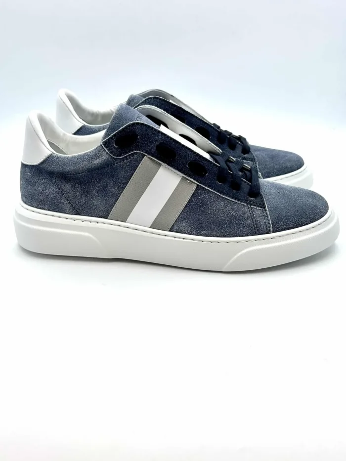 Sneakers Stokton Uomo in camoscio Blu denim art. 650, foto 1 di 5