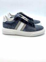 Sneakers Stokton Uomo in camoscio Blu denim art. 650