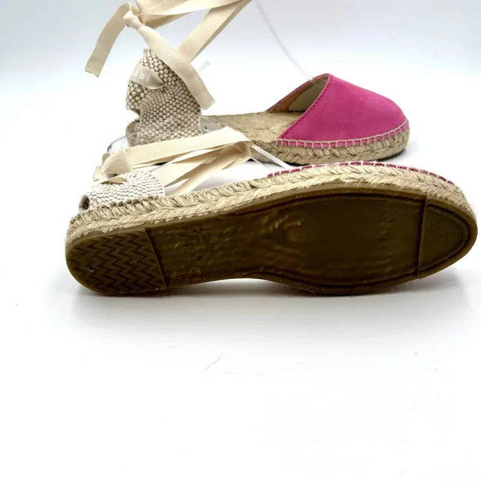 Espadrilles Valenciana Hamptons Manebi con lacci in camoscio Bold Pink Rosa, foto 5 di 5