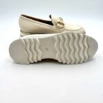 Mocassino Luca Grossi in pelle Crema, fibbia dorata e fondo in gomma alt. 5 cm  art. G873M - immagine 5