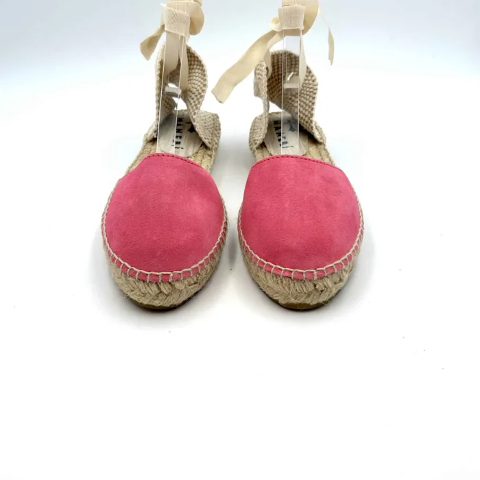 Espadrilles Valenciana Hamptons Manebi con lacci in camoscio Bold Pink Rosa, foto 4 di 5