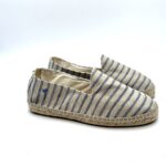 Espadrilles Uomo Stripped Jute flat portofino Manebi in Juta Naturale e Strisce Blu