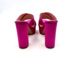 Sabot Mules Anna F in Raso Fucsia Tacco 12 Plateau 4cm cm art 3635 - immagine 4