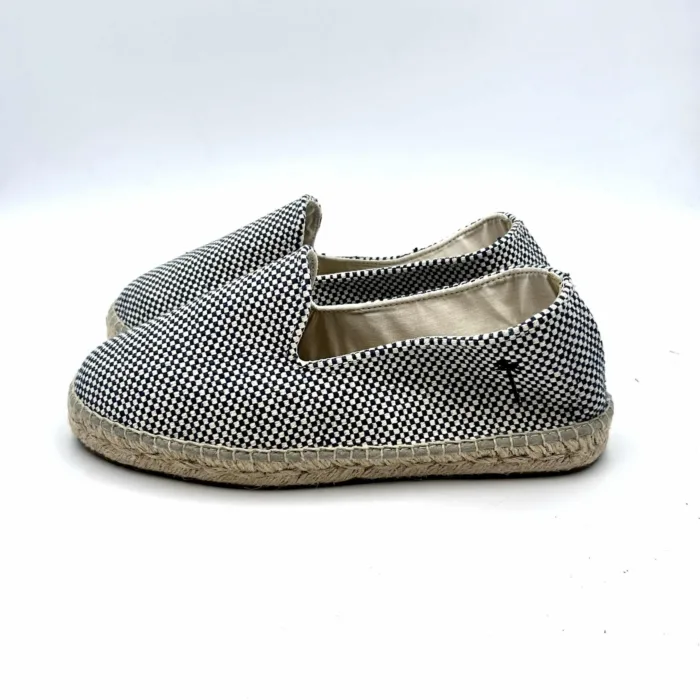 Espadrilles Uomo Recycled Cotton Navy Check flat Cannes Manebi, foto 3 di 4