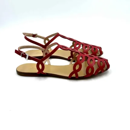 Sandalo Ragnetto Anna F in Pelle Rossa art 3628