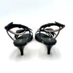 Sandalo Anna F in nappa Nera, Fiore in punta e tacco 6 cm art. 3666 - immagine 3