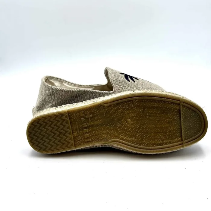 Espadrilles Uomo Organic Hemp Flat Manebi in cotone Naturale e Palma Blu, foto 5 di 5