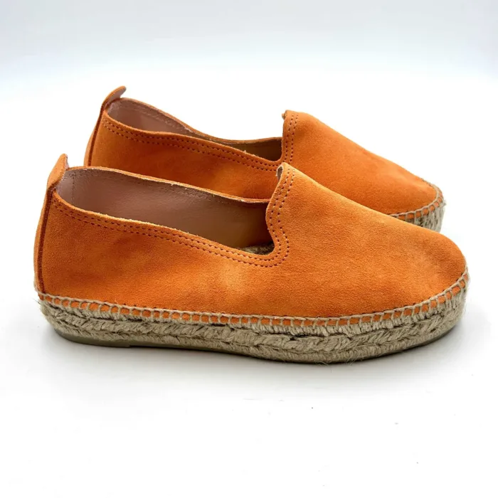 Espadrilles Double Sole Manebi 4cm in camoscio Sunset Orange Arancione, foto 1 di 5