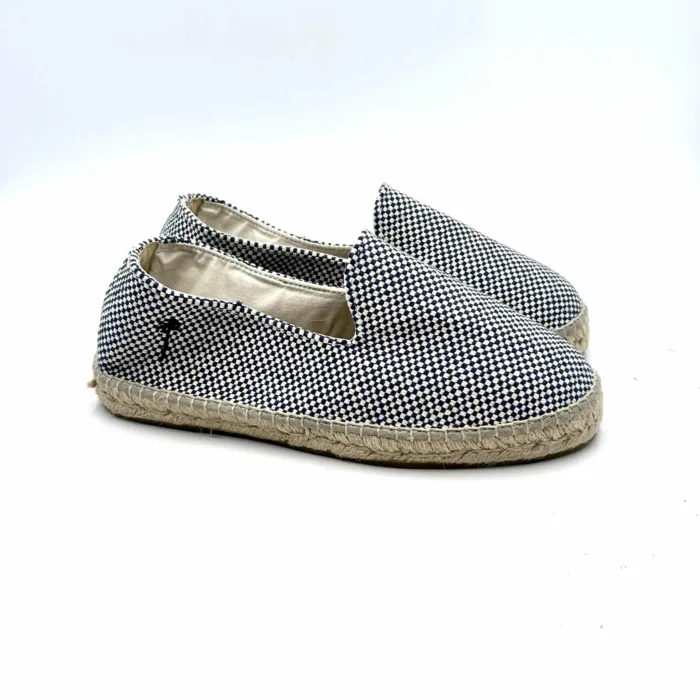 Espadrilles Uomo Recycled Cotton Navy Check flat Cannes Manebi, foto 1 di 4