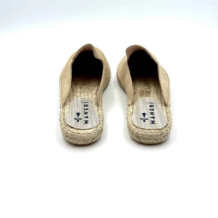 Espadrilles Soft Suede Mules Manebi in camoscio Champagne Beige, foto 4 di 5