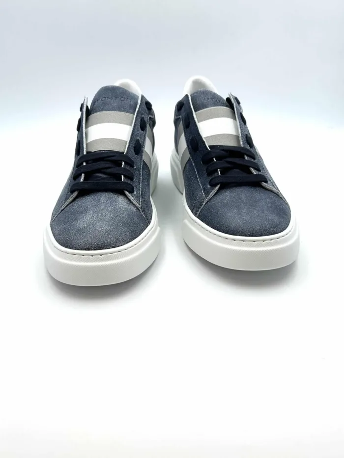 Sneakers Stokton Uomo in camoscio Blu denim art. 650, foto 2 di 5